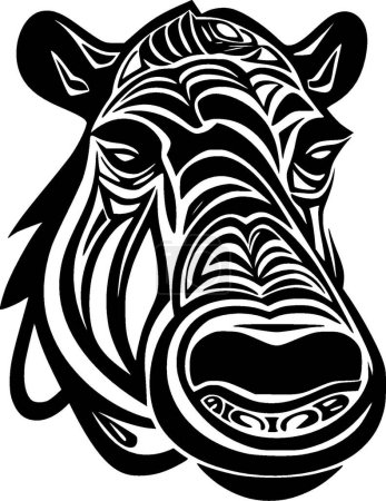 Hippopotamus - minimalist and flat logo - vector illustration