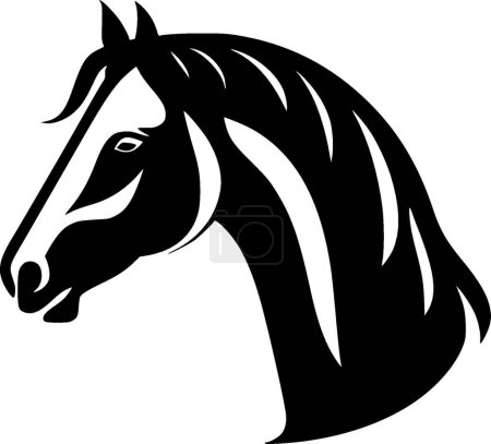 Ilustración de Caballo - ilustración vectorial en blanco y negro - Imagen libre de derechos
