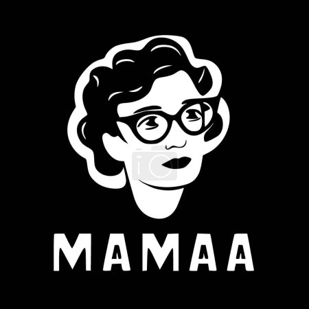 Mama - minimalist and simple silhouette - vector illustration