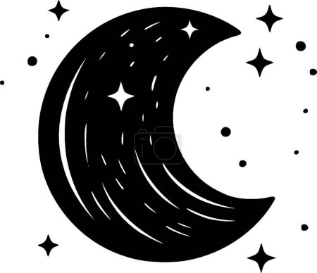 Moon - minimalist and flat logo - vector illustration