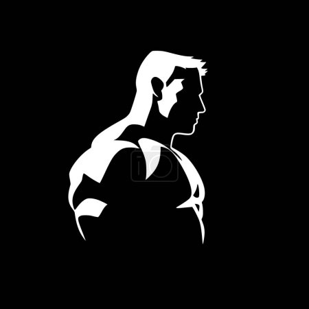 Muscle - black and white isolated icon - vector illustration