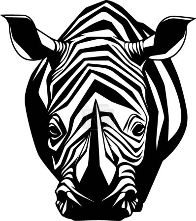 Ilustración de Rinoceronte - silueta minimalista y simple - ilustración vectorial - Imagen libre de derechos