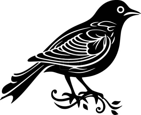 Sparrow - minimalist and simple silhouette - vector illustration