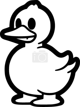 Toy duck - minimalist and simple silhouette - vector illustration