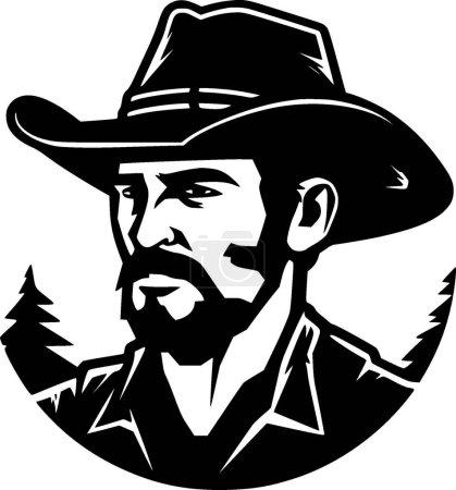 Ilustración de Western - icono aislado en blanco y negro - ilustración vectorial - Imagen libre de derechos