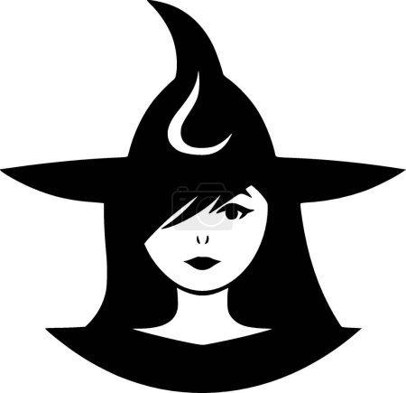 Witch - minimalist and flat logo - vector illustration