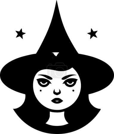 Witch - minimalist and simple silhouette - vector illustration