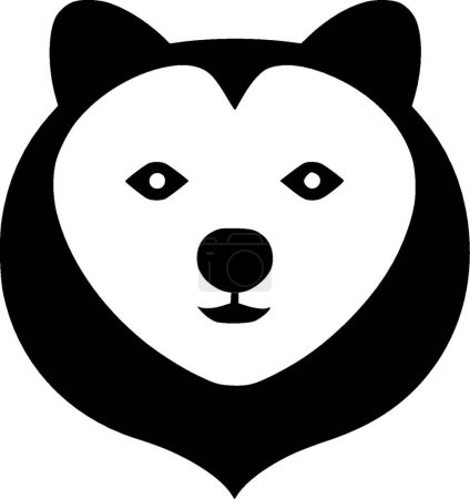 Ours - logo minimaliste et plat - illustration vectorielle