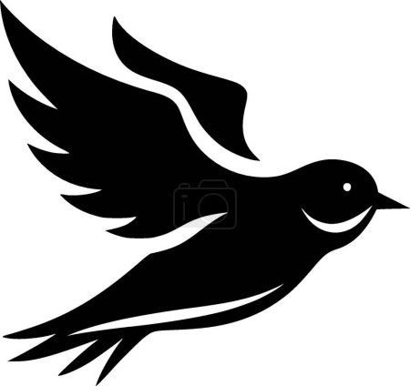 Birds - black and white vector illustration