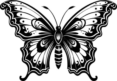 Téléchargez les illustrations : Papillon - logo minimaliste et plat - illustration vectorielle - en licence libre de droit
