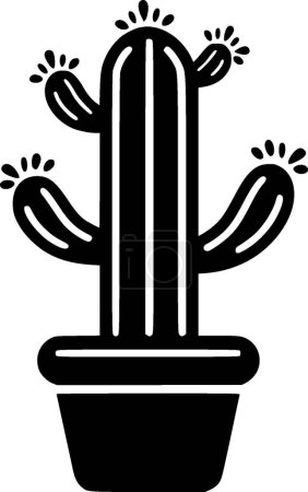 Cactus - logo minimaliste et plat - illustration vectorielle