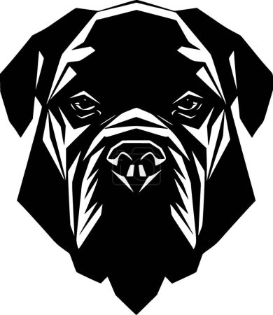Illustration for Cane corso - black and white vector illustration - Royalty Free Image
