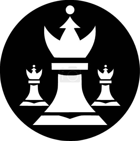 Chess - black and white vector illustration