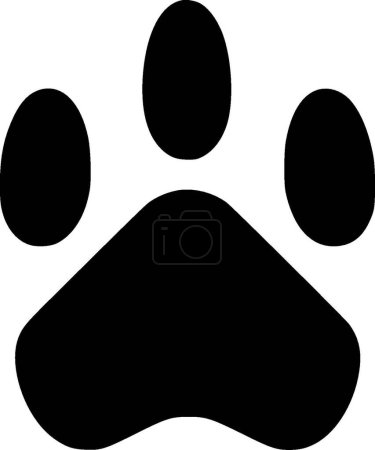 Dog paw - black and white isolated icon - vector illustration