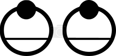 Boucles d'oreilles - icône isolée noir et blanc - illustration vectorielle