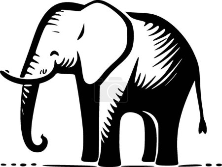 Téléchargez les illustrations : Eléphant - silhouette minimaliste et simple - illustration vectorielle - en licence libre de droit