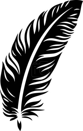 Pluma - ilustración vectorial en blanco y negro