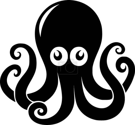 Oktopus-Tentakel - schwarz-weiße Vektorillustration