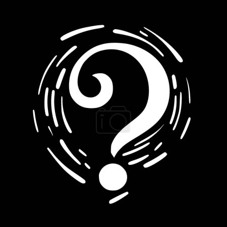 Illustration for Question - black and white vector illustration - Royalty Free Image