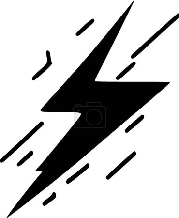 Thunderbolt - black and white vector illustration