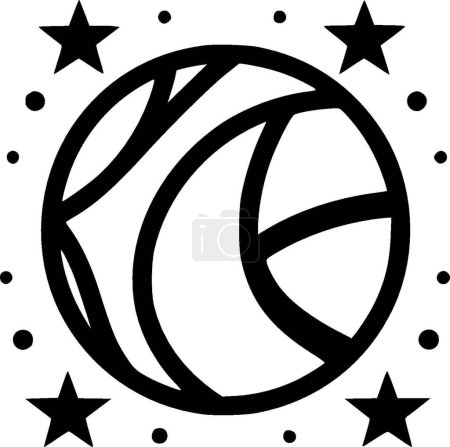 Illustration for Basketball - minimalist and flat logo - vector illustration - Royalty Free Image