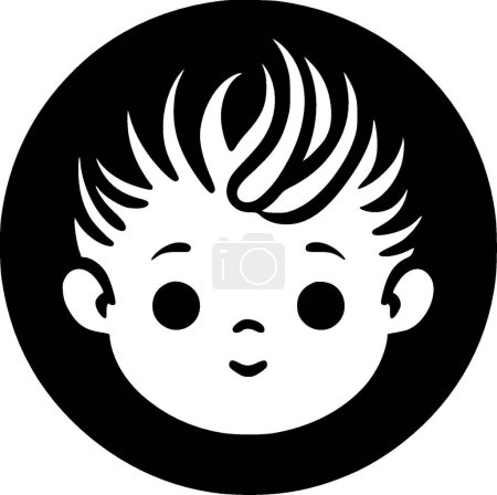 Baby - schwarz-weißes Icon - Vektorillustration