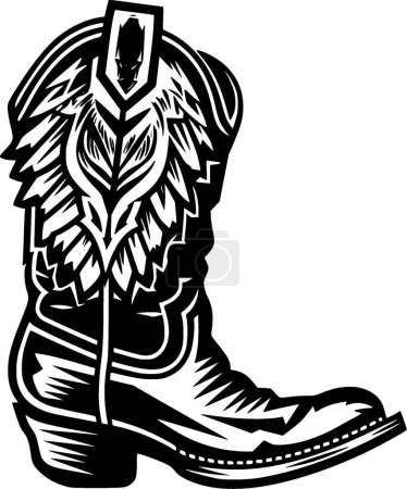 Cowboy boot - minimalist and flat logo - vector illustration