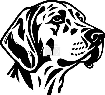 Dalmatian - black and white isolated icon - vector illustration