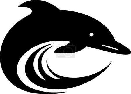 Illustration for Dolphin - minimalist and simple silhouette - vector illustration - Royalty Free Image