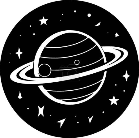 Galaxy - black and white vector illustration