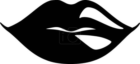 Lèvres - silhouette minimaliste et simple - illustration vectorielle