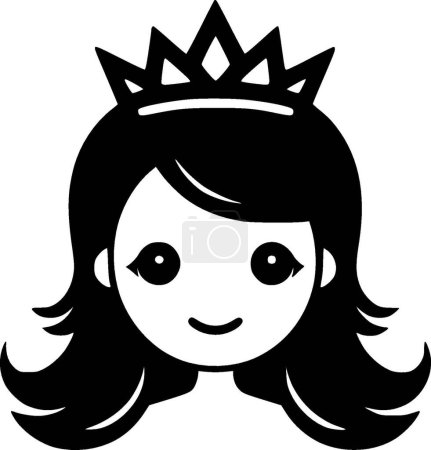 Téléchargez les illustrations : Princesse - silhouette minimaliste et simple - illustration vectorielle - en licence libre de droit
