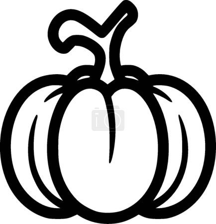 Pumpkin - minimalist and simple silhouette - vector illustration