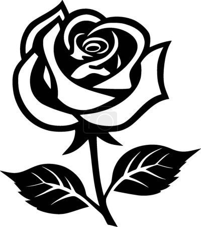 Ilustración de Rose - silueta minimalista y simple - ilustración vectorial - Imagen libre de derechos