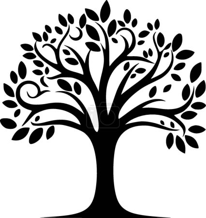 Illustration for Tree - minimalist and simple silhouette - vector illustration - Royalty Free Image