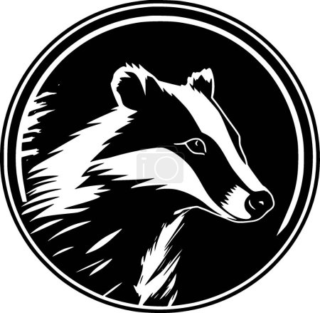 Badger - minimalist and flat logo - vector illustration