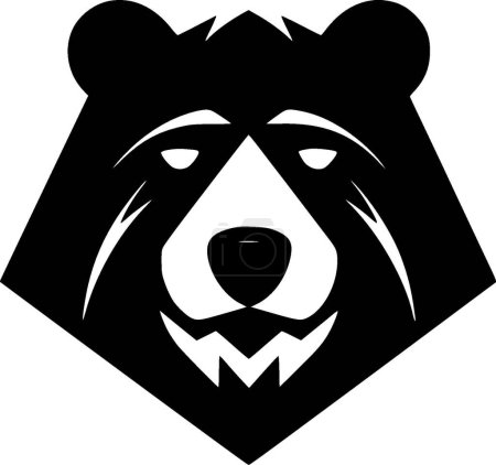 Illustration for Bear - black and white isolated icon - vector illustration - Royalty Free Image