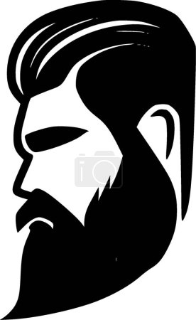 Illustration for Beard - minimalist and flat logo - vector illustration - Royalty Free Image