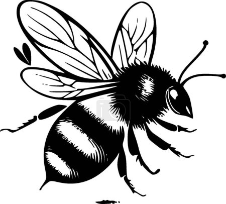 Bee - minimalist and simple silhouette - vector illustration
