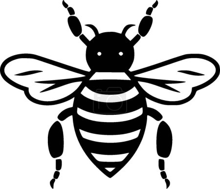 Bees - minimalist and flat logo - vector illustration