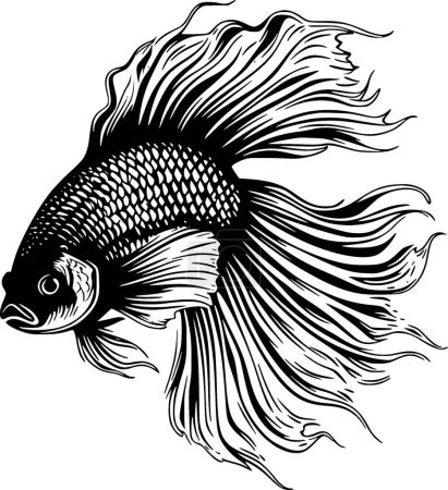 Betta peces - logotipo vectorial de alta calidad - ilustración vectorial ideal para el gráfico camiseta