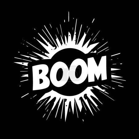 Boom - illustration vectorielle en noir et blanc