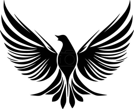 Paloma - icono aislado en blanco y negro - ilustración vectorial