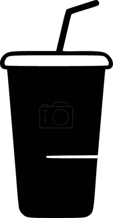 Ilustración de Copa de la bebida - ilustración vectorial en blanco y negro - Imagen libre de derechos