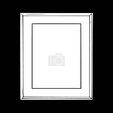 Frame - black and white isolated icon - vector illustration