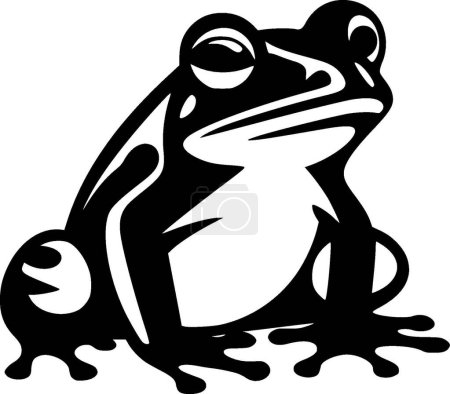 Frosch - schwarz-weiße Vektorillustration