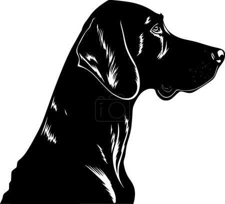 Grand Danois - icône isolée en noir et blanc - illustration vectorielle