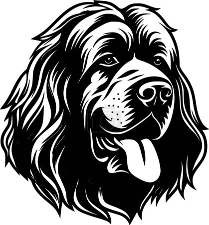 Téléchargez les illustrations : Leonberger - logo plat et minimaliste - illustration vectorielle - en licence libre de droit