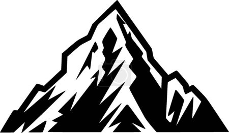 Montañas - ilustración vectorial en blanco y negro