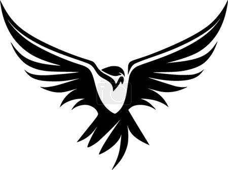 Sturmvogel - schwarz-weiße Vektorillustration